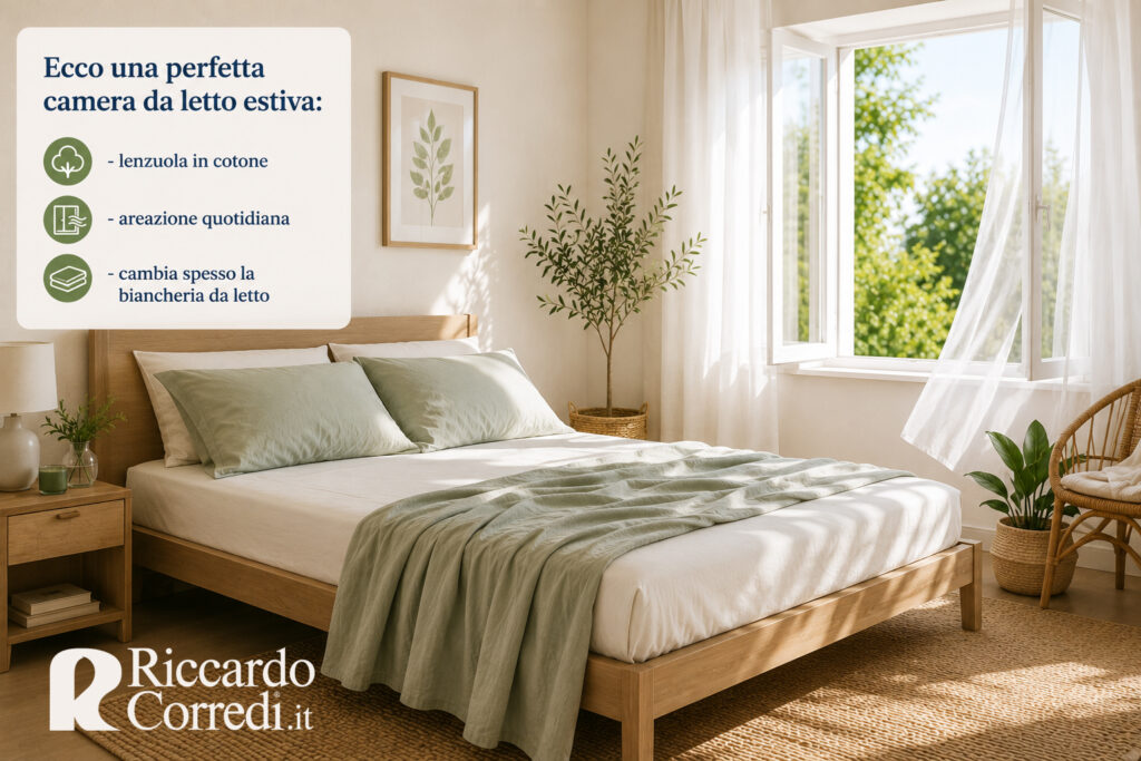 camera da letto fresca d'estate
